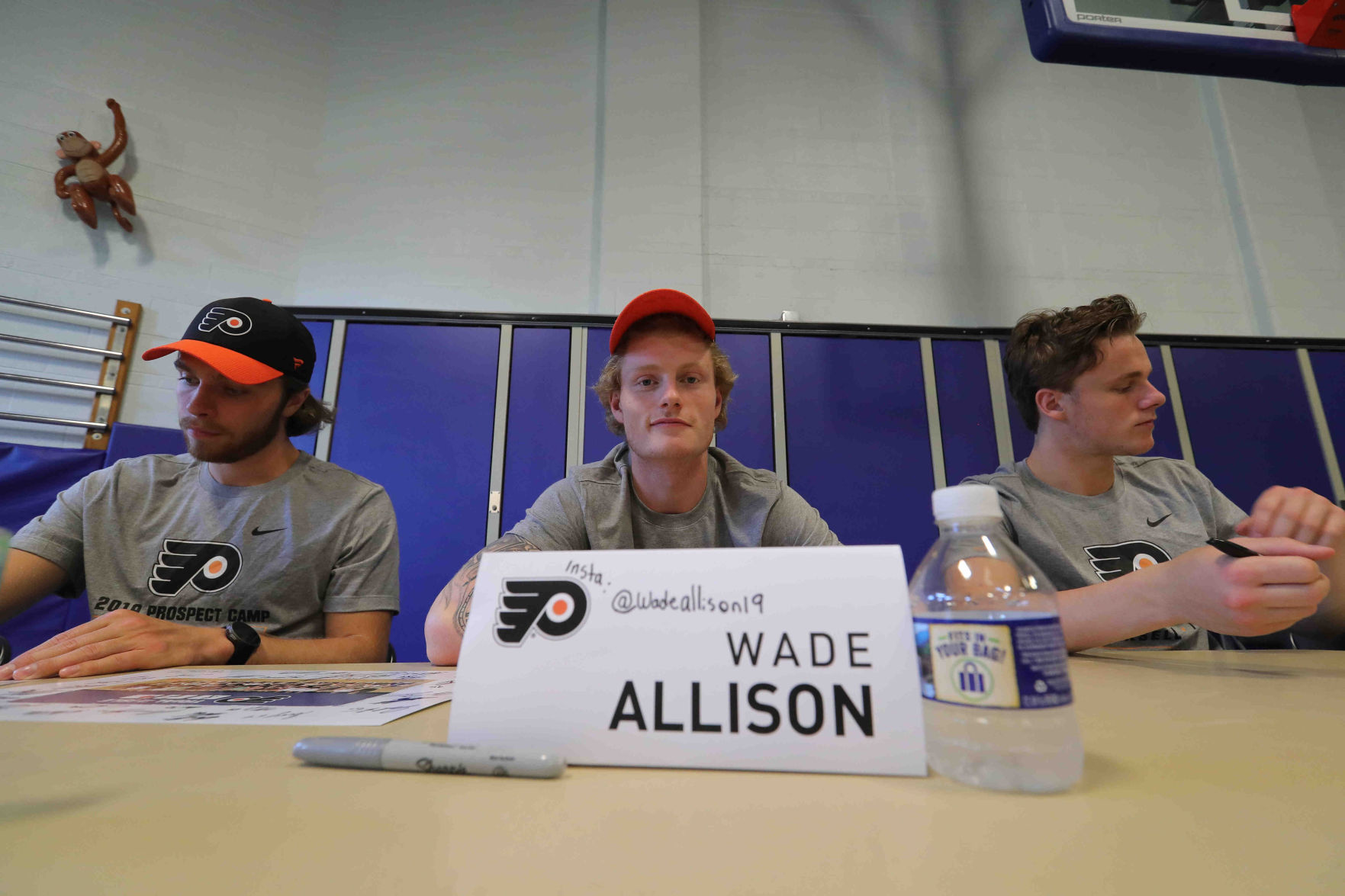 Philadelphia Flyers prospects sign autographs and play volleyball